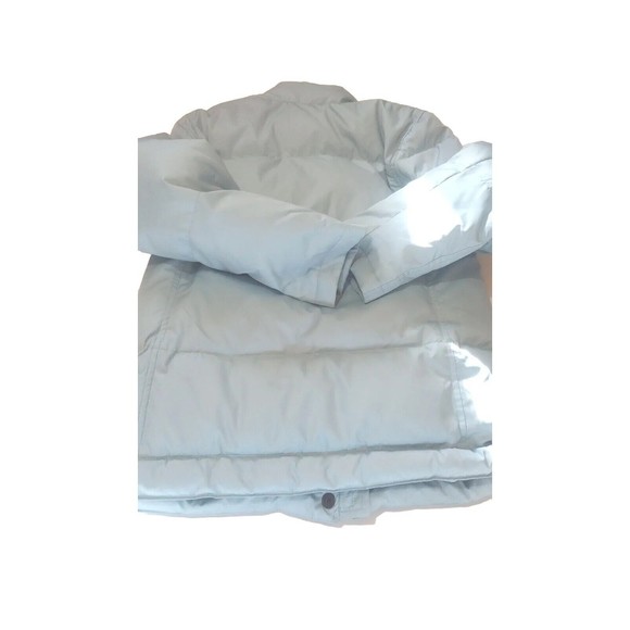 Gap Women's Size Small Puffer Down Jacket Baby Blue Button Zip Pockets- Quilted - Picture 5 of 12